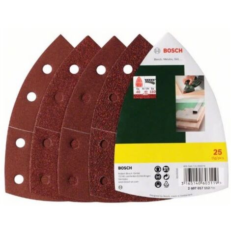 Abrasifs 102x62x93 assortis par 25 pour Ponceuse Bosch