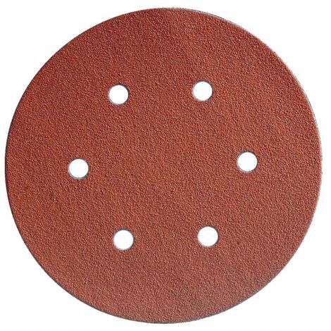 Abrasifs en disques 6 trous papier corindon KP131 diamètre 150 mm grain 240 en boîte de 100 - VSM