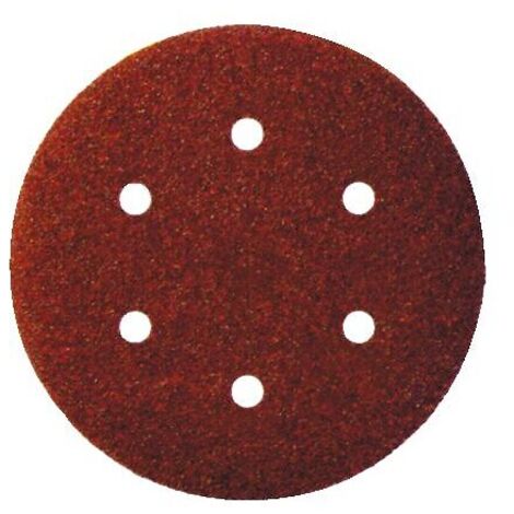 Abrasifs en disques papier auto-agrippant perforés 6 trous corindon Aber diamètre 150 mm grain 60 boîte de 50 - KLINGSPOR