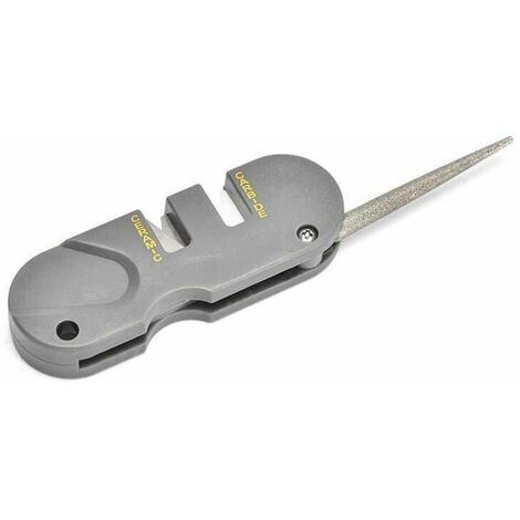 Abrasifs PP1 Aiguiseur de couteaux de chasse Pierre à aiguiser de cuisine Aiguiseur de couteaux en acier au tungstène Aiguiseur en céramique 3,5 x 1 x 0,47 (Gris)