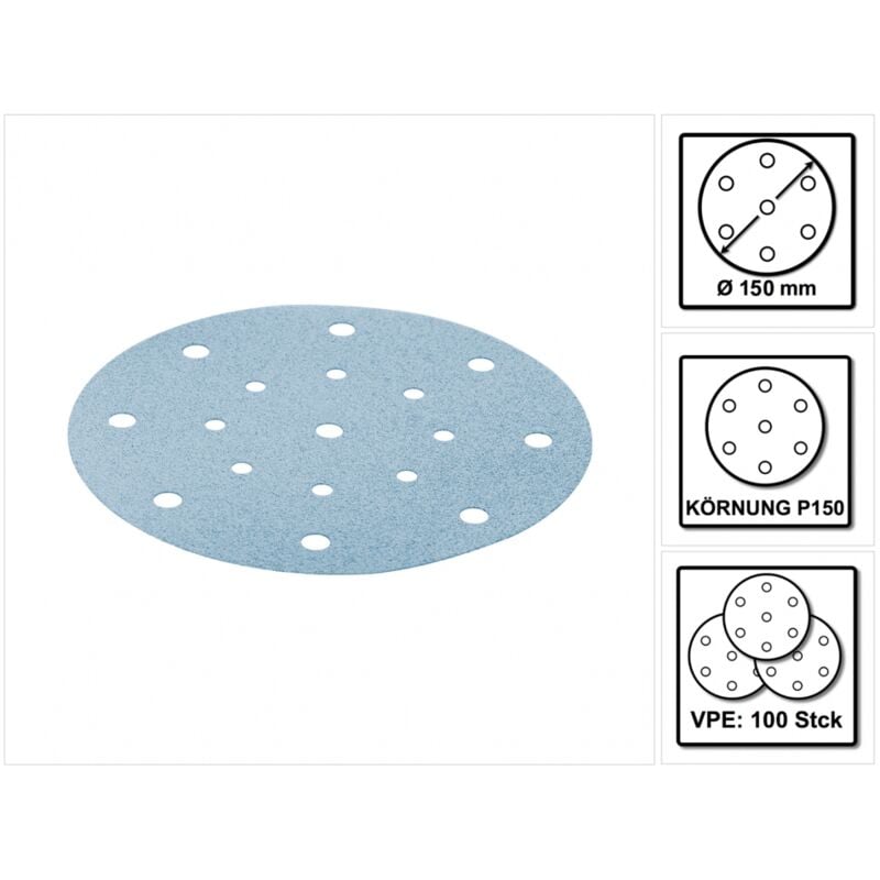 Festool - stf D150/16 Abrasifs Ø150 mm P150 gr / 100 Pièces ( 496980 )