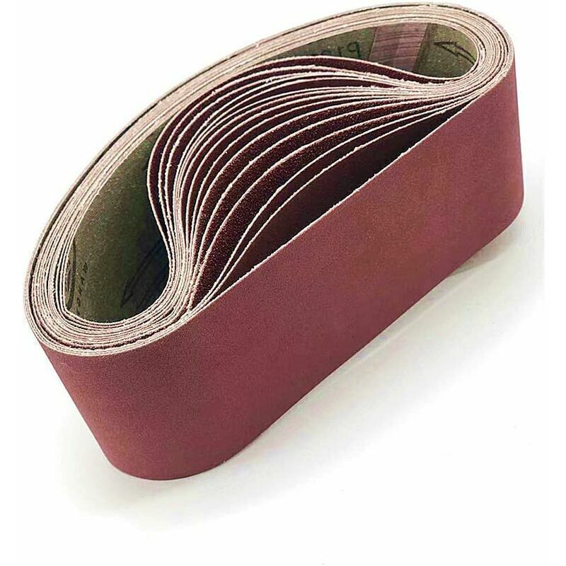 Abrasive belt 100x915 mm. 5 types of mixed grit (2x40/80/120/180/320). Set of abrasive belts for belt sanders, metal, wood, polishing (10 pieces)