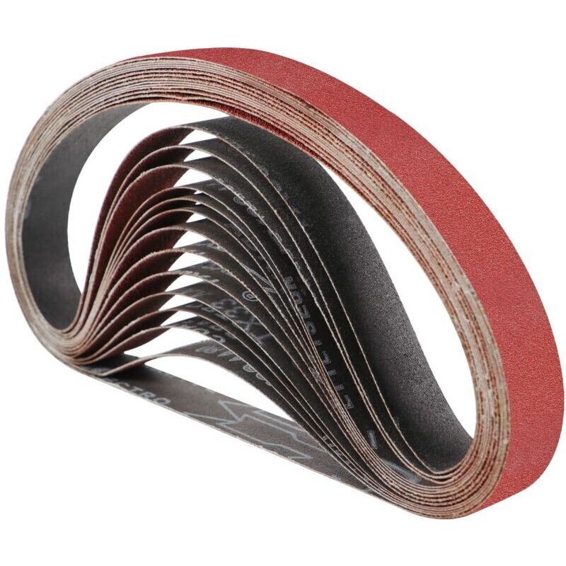 Abrasive Belt 25 x 762 mm Sander Belt - Mixed Abrasive Belt Set (3 x Grits 60/80/120/180/240) for Belt Sanders (15 pieces)