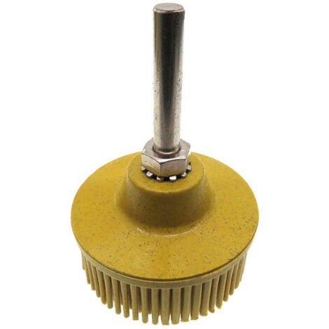 Abrasive Brush Rubber Bristle Disc Polishing Wheel Dark Yellow for Electric Drill, (1pcs)