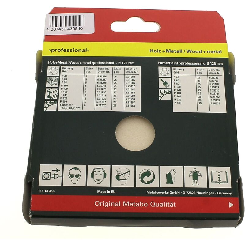 Abrasivi tondi d=125 80g per 5 per levigatrice Bosch