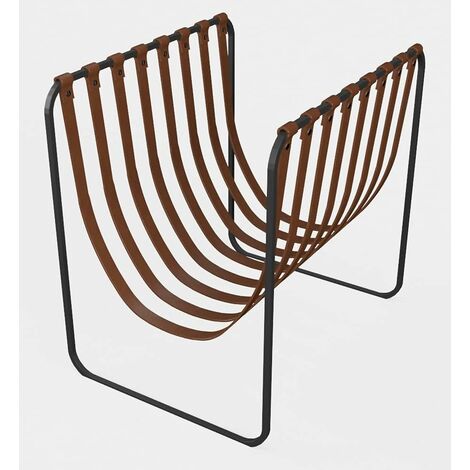 ABRATO Porte-revues en métal et cuir