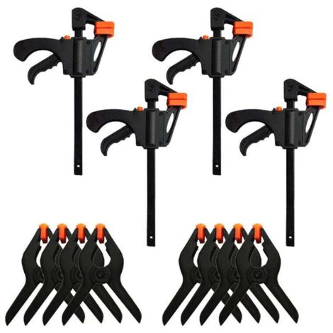 Abrazadera 4F de 12 pulgadas + abrazadera para carpintería de 8 A, abrazadera de trinquete, abrazadera rápida de resorte, gatillo de trinquete, abrazadera para carpintería,