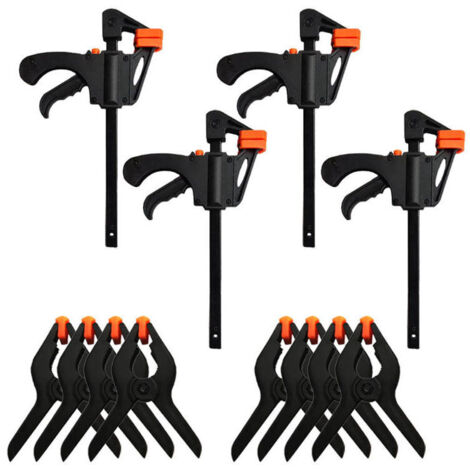 Abrazadera 4F de 12 pulgadas + abrazadera para carpintería de 8 A, abrazadera de trinquete, abrazadera rápida de resorte, gatillo de trinquete, abrazadera para carpintería,
