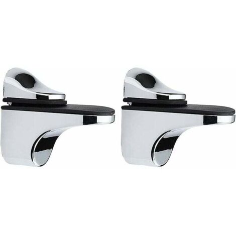 Abrazadera ajustable para vidrio, soporte para estantes de vidrio de 3 a 21 mm de grosor y paneles de madera (plateado), paquete de 2 - Estante de pared