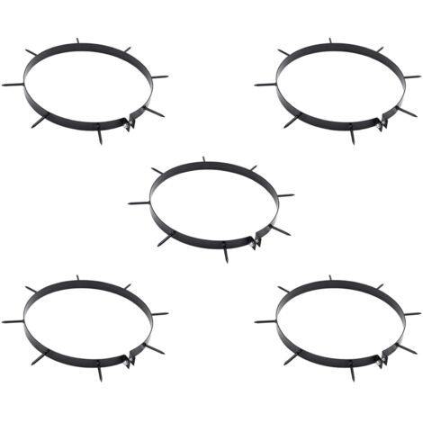 Abrazadera de Aerador de Césped con Picos 5 pcs Negro Ø 320 mm