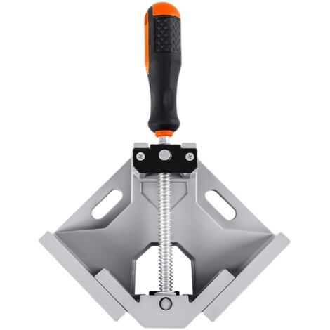 Abrazadera de ángulo recto de 90°, abrazadera de unión de esquina de aluminio con mango ajustable antideslizante para carpintería y soldadura en ángulo recto.