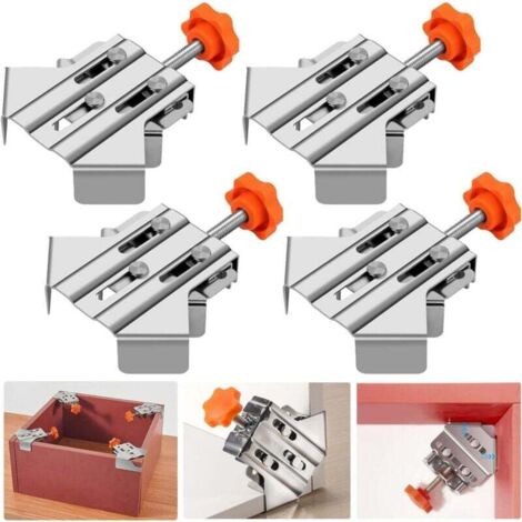 Abrazadera de ángulo recto de 90 grados, 4 abrazaderas de esquina para carpintería, abrazadera de aleación de aluminio con un mango, herramientas para marcos de fotos, abrazaderas para carpintería de 