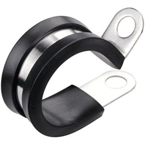 Abrazadera de cable de acero inoxidable de 1-1/2 pulgada, abrazadera aislada con almohadilla de goma, abrazadera de metal, soporte de tubería para instalación de cables, tubos o alambres