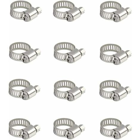 Abrazadera De Manguera De 4 Piezas, Abrazadera De Manguera Ajustable De 10-16 Mm, Abrazadera De Manguera De Acero Inoxidable 304, Abrazadera De Manguera De Metal, Para Manguera, Gas Doméstico, Tubería