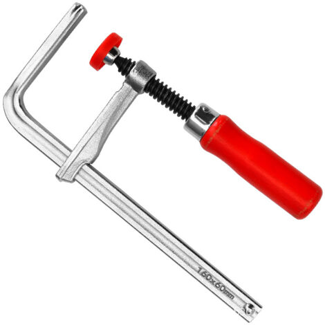 Abrazadera de riel guía MFT de 1 pieza, 120x60mm para sistema de riel guía, fuerza de sujeción de 220KG, mango de madera rojo