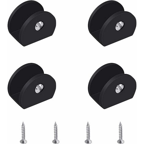 Abrazadera de vidrio, 4 piezas Soporte de estante de vidrio Soporte de estante de vidrio negro, Abrazadera de estante de vidrio ajustable, Media caña, Aleación de aluminio, para vidrio de 6-8 mm de es