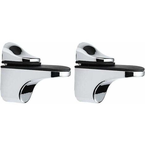 Abrazadera de vidrio ajustable, soporte para estantes de vidrio y madera de 3 a 21 mm de grosor (plateado), 2 unidades