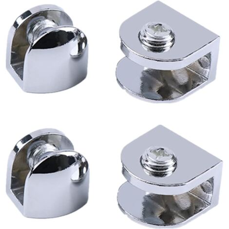 Abrazadera de vidrio de 4 piezas, soporte de vidrio, soporte, montaje en pared, soporte ajustable, vidrio adaptable de 10 mm de espesor, accesorios de fijación de vidrio
