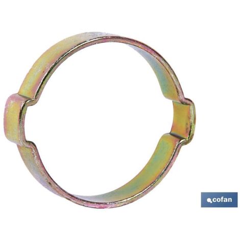 Abrazadera dos orejas 34-37 mm para fijación de tuberías flexibles de alta presión