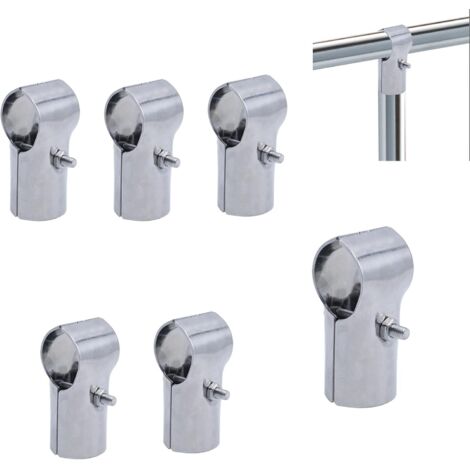 Abrazadera en T de 6 piezas para riel de extremo de 32 mm, abrazaderas para postes en T para riel de extremo, accesorios para tuberías de acero inoxidable