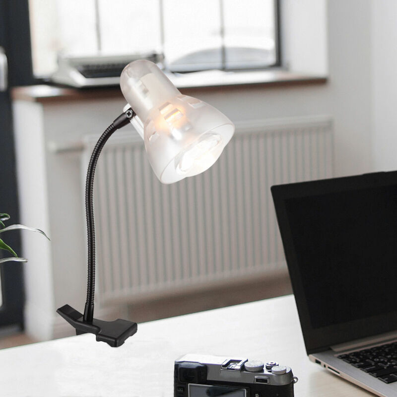 

Abrazadera foco lámpara de mesa brazo flexo luz metal iluminación transparente