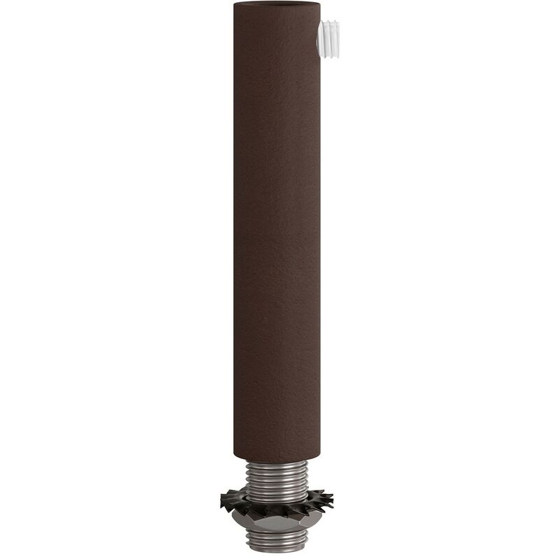 

Creative Cables - Abrazadera metálica cilíndrica de 7 cm con varilla, tuerca y arandela | Óxido oscuro barnizado - Óxido oscuro barnizado
