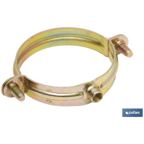 Abrazadera metálica M-6 para tubo de 20mm, diámetro ajustable de Ø6 a Ø63mm.