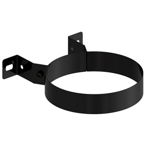 EXOJO Abrazadera pared tubo estufa Ø12cm para atornillar lacada negra