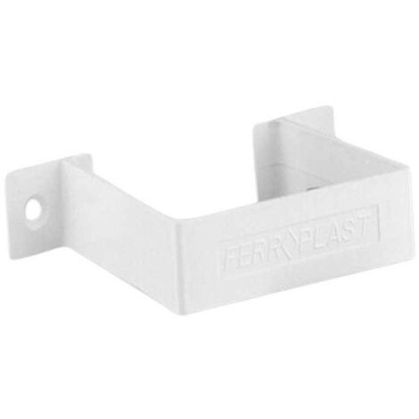 Abrazadera Tubo Bajante Canalón Cuadrado EUME Blanco 70x70 PVC - Ferroplast  Color: Blanco