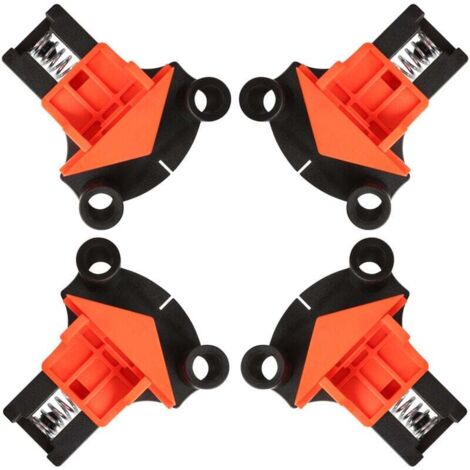 Abrazaderas angulares, 4 piezas, abrazaderas angulares de 90°, abrazaderas angulares para carpintería, abrazaderas angulares para herramientas manuales de bricolaje, para carpintería, perforación y co