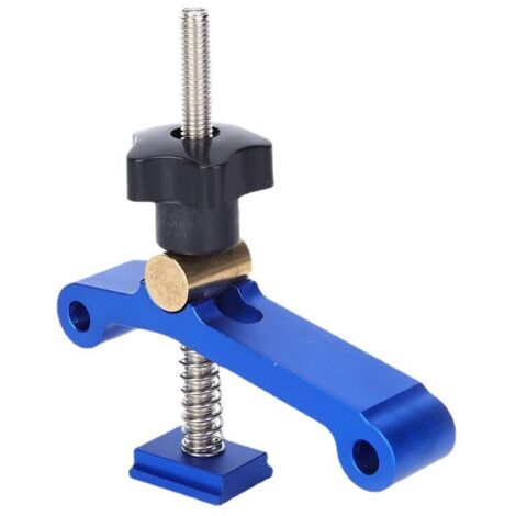 Abrazaderas de barra en T de aluminio, 6-3/8" de largo x 1-1/4" de ancho, para carpintería y sujeción. Aleación de aluminio 6063 de alta resistencia. Anodizado con chorro de arena. Color: Azul.