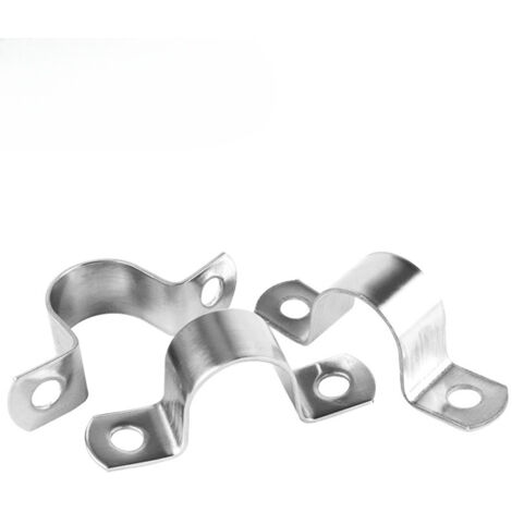 Abrazaderas de manguera en forma de U de alta resistencia, Ø25 mm, abrazaderas de fijación de acero inoxidable - Para fijar/asegurar tubos de manguera - 10 unidades