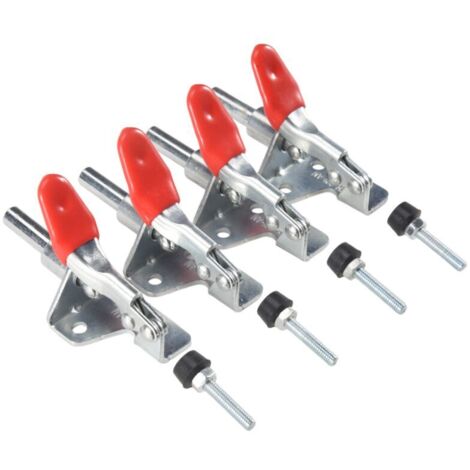 Abrazaderas de palanca de acción vertical y horizontal de 45 kg, 4 piezas para carpintería.