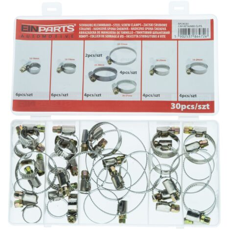 Abrazaderas de tornillo sin fin 10-57 mm ACERO 30 uds.