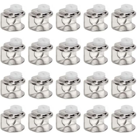 Abrazaderas de vidrio ajustables para estantes de pared – Paquete de 20 soportes compatibles con vidrio de 4 a 9 mm, fijaciones incluidas