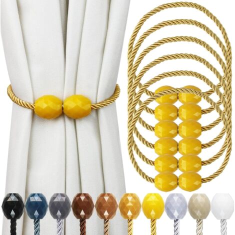 Abrazaderas magnéticas para cortinas doradas resistentes (paquete de 6) para cortinas decorativas de exterior.