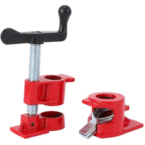 Abrazaderas para tuberías estilo H, dispositivo de liberación rápida, 4 juegos, para tuberías roscadas de 3/4", abrazaderas de madera con manivela, hierro resistente.