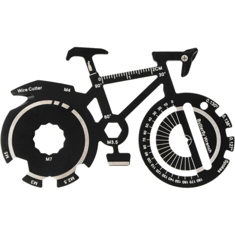 Abrebotellas de cerveza, abrebotellas para bicicleta, kit de reparación multifuncional para bicicletas, herramienta multifuncional para exteriores con destornillador, cuchillo pequeño, transportador y