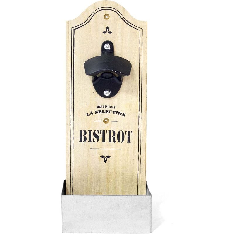 Abrebotellas de pared Bistrot 30 x 12 cm