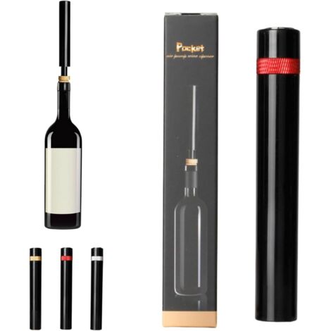 Abrebotellas neumático 7S con sistema de palanca: extracción de corcho rápida y sin esfuerzo. Compatible con botellas estándar. Paquete de una unidad.