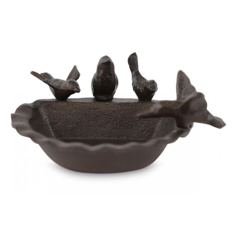 Abreuvoir 4 oiseaux fonte - Fonte - Marron - Décoration d'Autrefois