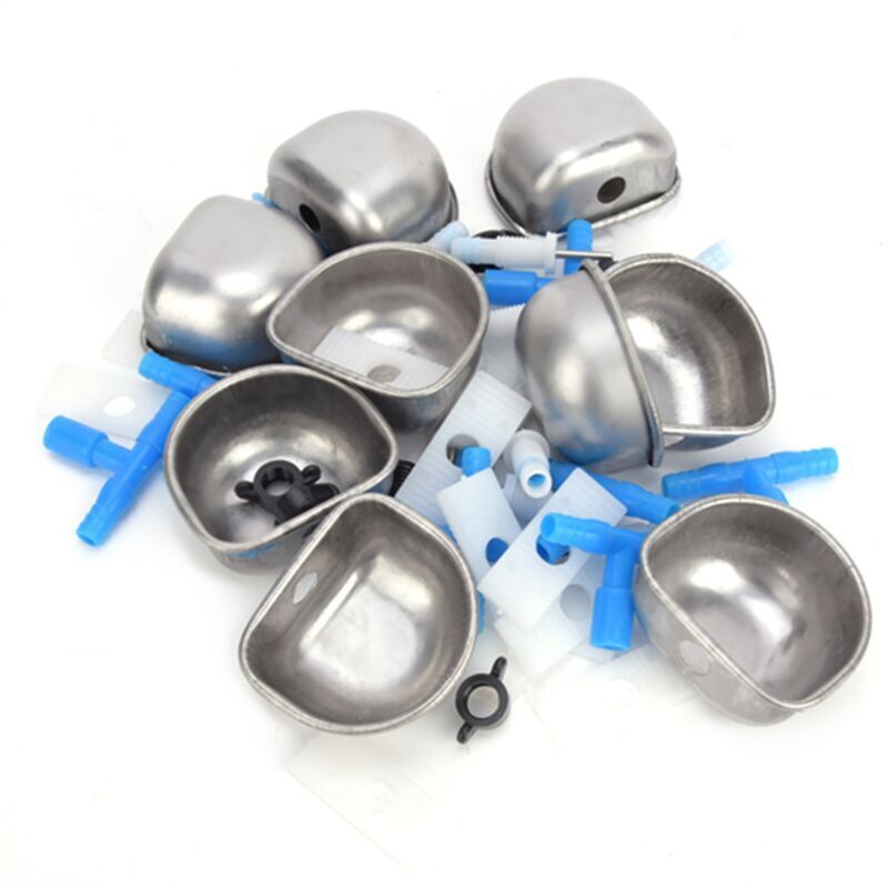 Abreuvoir à lapin automatique Abreuvoir Fix Bol, 10 ensembles Abreuvoir à lapin en acier inoxydable, Accessoires d'alimentation de la cuvette d'eau,