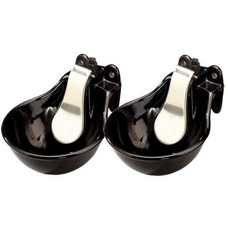 Abreuvoir à palette G16 en fonte en acier inoxydable émaillé- lot de 2 - double revêtement en poudre Kerbl