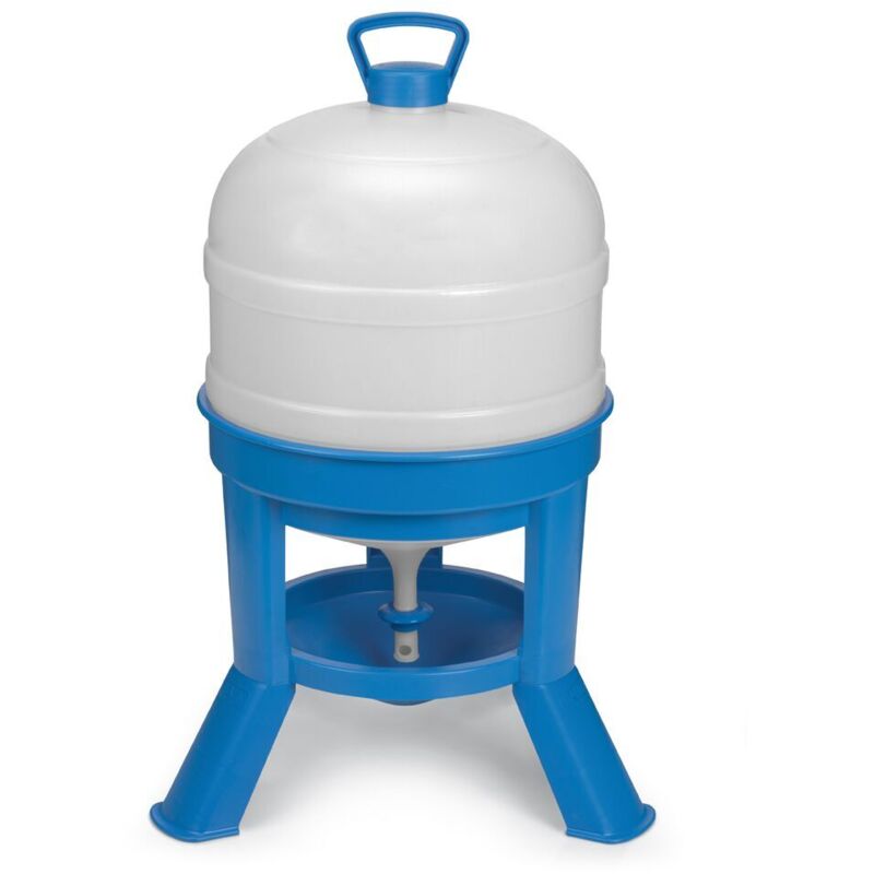 Abreuvoir poule siphon 30L en plastique épais – 3 pieds 16 cm – Débit d'eau régulé – Entretien facile et démontable – Gaun
