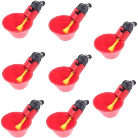 Abreuvoir automatique 8 pièces pour volailles, distributeur d'eau à tétine horizontal latéral pour oiseaux, canards et poulets (8 pièces)