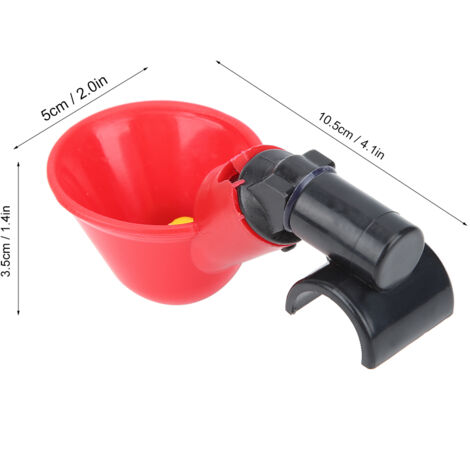 Abreuvoir Automatique ABS pour Poulets et Volaille - 10 Pièces Rouge, Installation G3/4 et G1/2, Résistant aux Températures