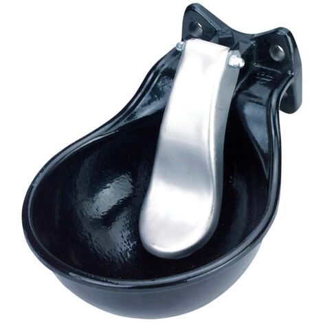 Abreuvoir automatique pour chevaux en fonte d'acier peinte en noir, capacité 1,45 litres