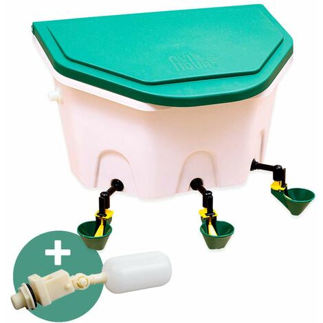 Abreuvoir automatique suspendu 8 L – 3 godets pour poules et volailles – Plastique opaque anti-algues – Montage mural facile – Olba