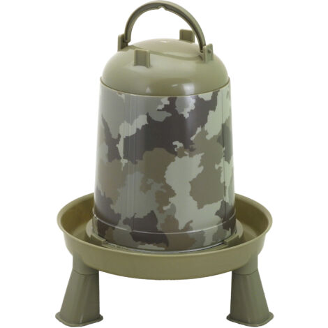 Abreuvoir camouflage Nature 5 litres sur pieds Gaun poules, volailles