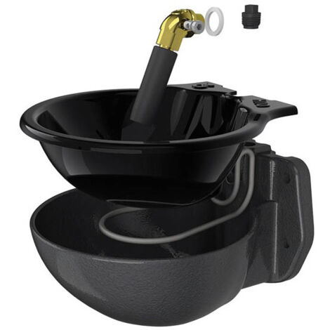 Abreuvoir chauffant émaillé avec soupape tubulaire - H10 - 80W - 24V